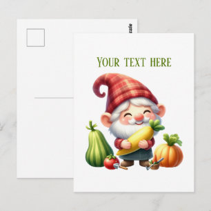 Cool gnome blandade grönsaker bonde anpassningsbar vykort