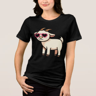 Cool Goat med solglasögon T-shirt – Rolig Chill An