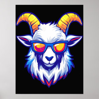 Cool Goat med solglasögon T-shirt – Rolig Chill An Poster