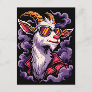 Cool Goat med solglasögon T-shirt – Rolig Chill An Vykort