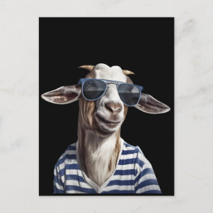 Cool Goat med solglasögon T-shirt – Rolig Chill An Vykort