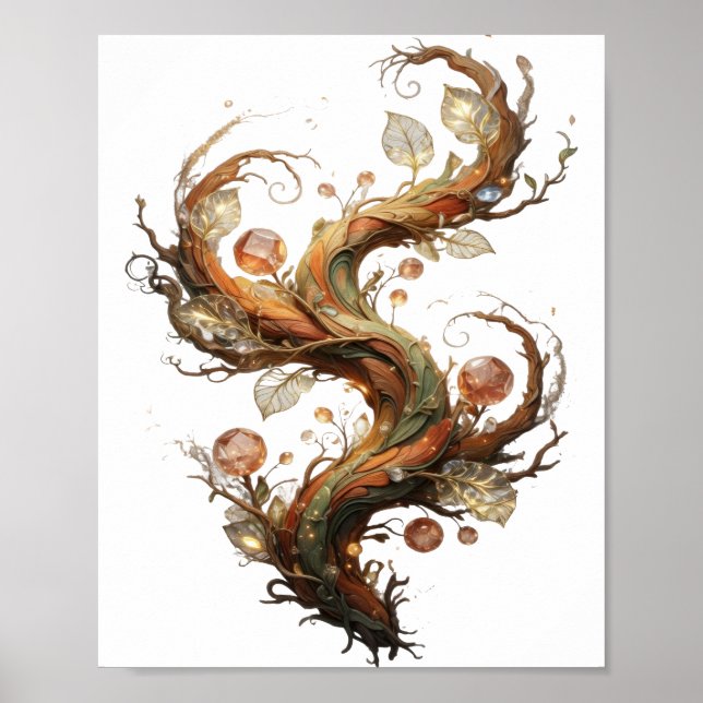Cool Gold ABSTRAKT KONST Konsttryck Poster (Framsidan)