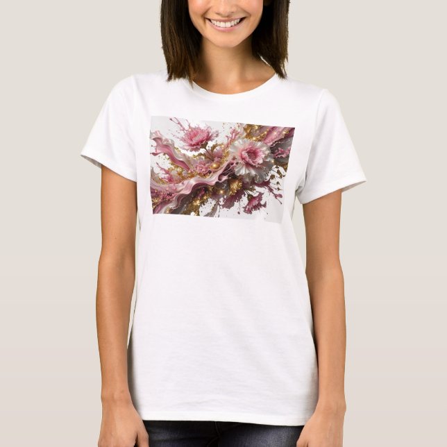 Cool Gold ABSTRAKT KONST Statement T-shirt (Framsida)