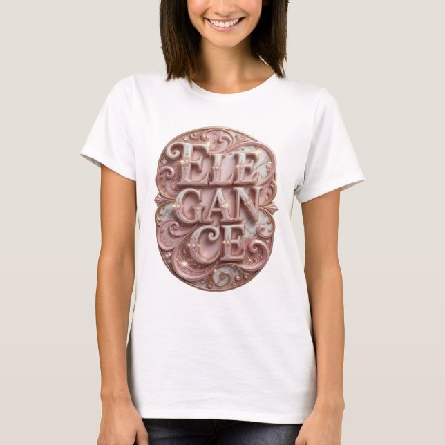 Cool Gold ELEGANS Slogan T-shirt (Framsida)