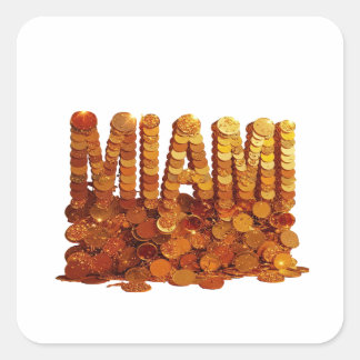 Cool Gold MIAMI Vinyl Stil Fyrkantigt Klistermärke