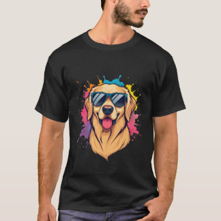 Cool Golden Labrador Retriever Wearing Sunglasses T Shirt