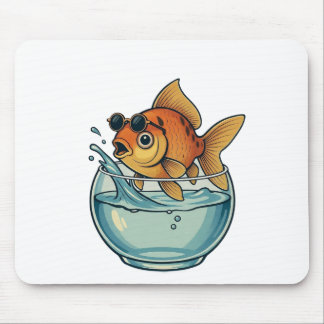 Cool Goldfish Splashing in Sunglasses Musmatta