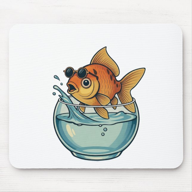 Cool Goldfish Splashing in Sunglasses Musmatta (Framsidan)