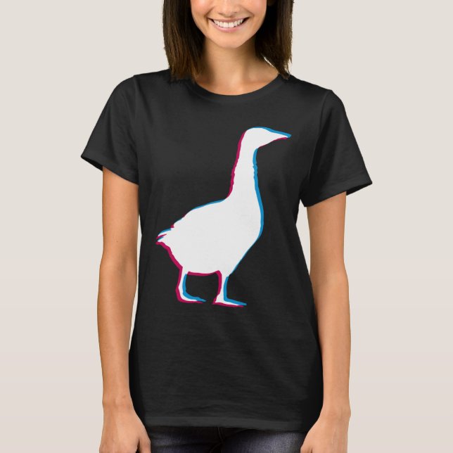 Cool Goose Duck Silhouette Stylish Geese Bird Anim T Shirt (Framsida)