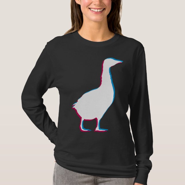 Cool Goose Duck Silhouette Stylish Geese Bird Anim T Shirt (Framsida)