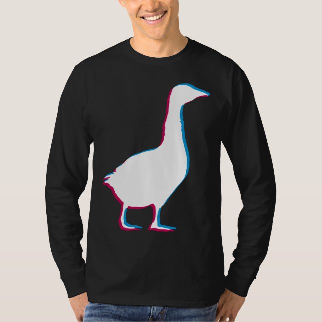Cool Goose Duck Silhouette Stylish Geese Bird Anim T Shirt (Framsida)