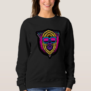 Cool Gorilla Helig Geometri Fraktala Mönster Bra T Shirt