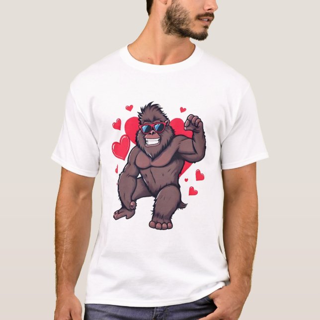 Cool Gorilla Valentine T Shirt (Framsida)