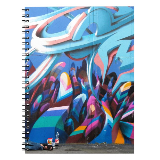 Cool Graffiti-vägg Anteckningsbok Med Spiral (Framsidan)