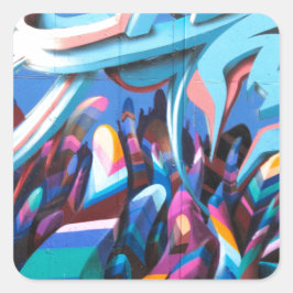 Cool Graffiti-vägg Fyrkantigt Klistermärke