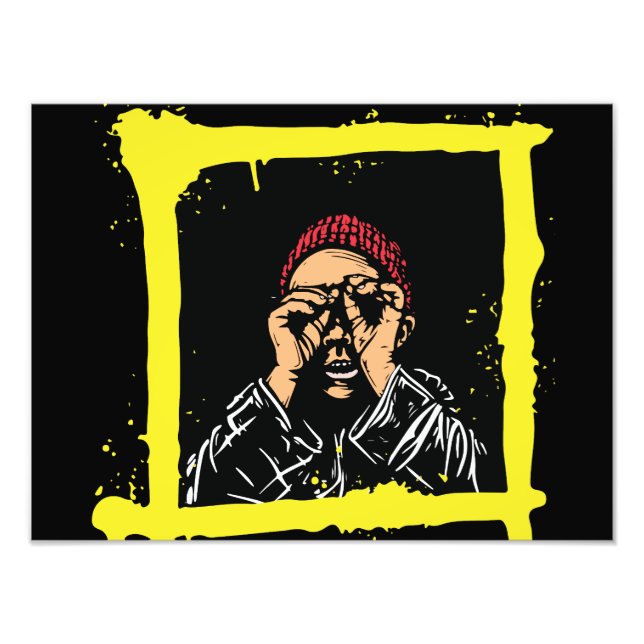 Cool graffitiillustration konst,  Rolig herrtröja Fototryck (Framsidan)