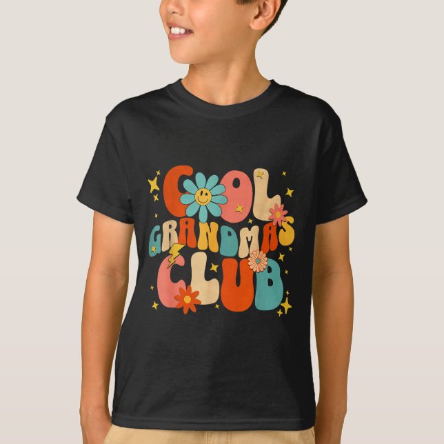 Cool Grandmas Club Groovy Retro Funny New Grandma  T Shirt (Framsida)
