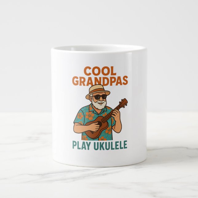 Cool Grandpas Play Ukulele Coffee Mug Jumbo Mugg (Framsidan)