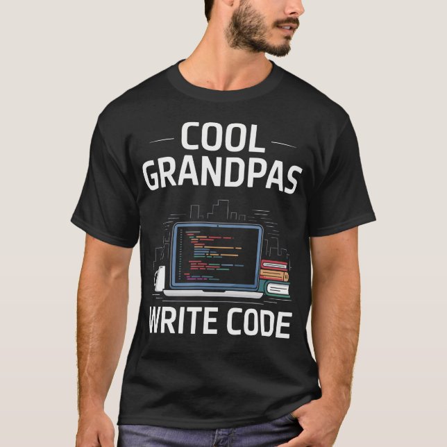 Cool Grandpas Write Code Funny Programmer Coding T Shirt (Framsida)