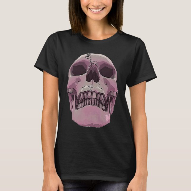 Cool Graphic Skull  Death Skeleton Goth Halloween  T Shirt (Framsida)
