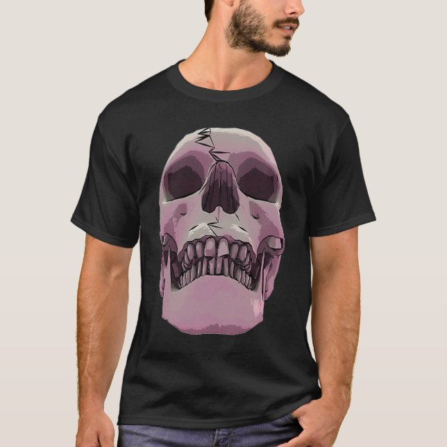 Cool Graphic Skull  Death Skeleton Goth Halloween  T Shirt (Framsida)