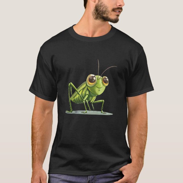 Cool gräshoppa insekt för en lekfull dag t shirt (Framsida)