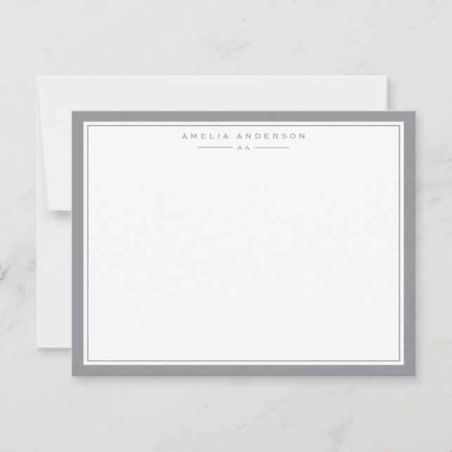 Cool Gray Frame Note Card Inbjudningar (Framsida)