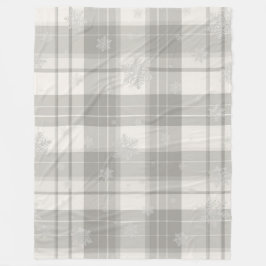 Cool Gray Minimalist Plaid Fleece Blanket