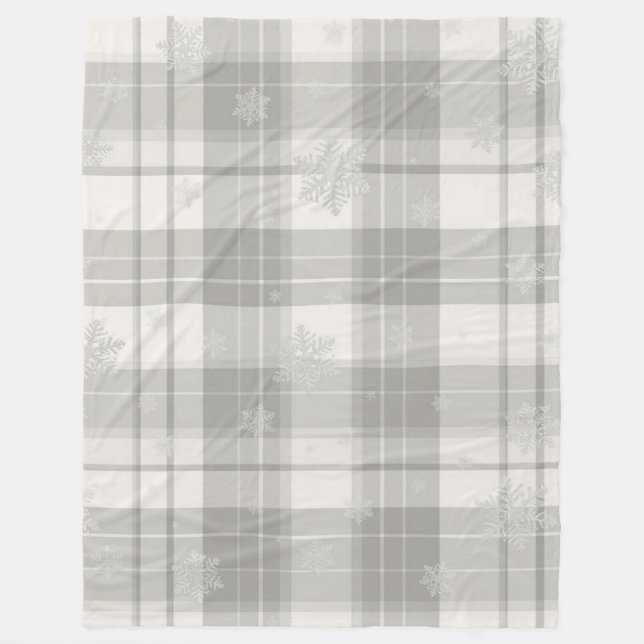 Cool Gray Minimalist Plaid Fleece Blanket (Framsidan)