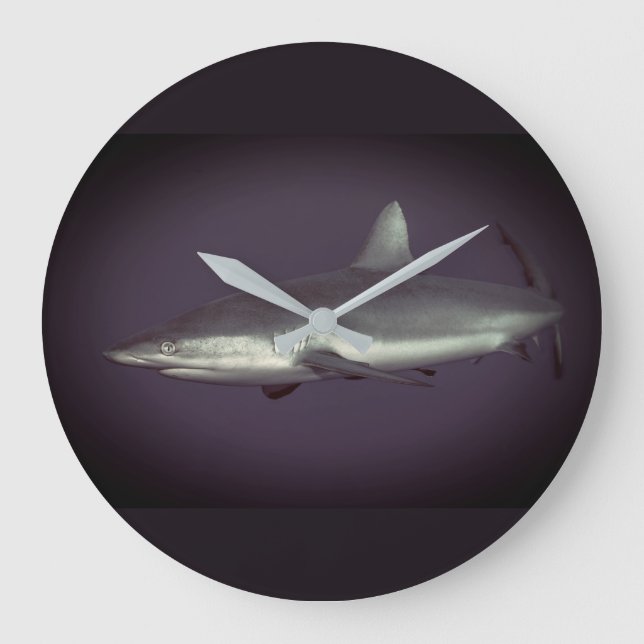 Cool Gray Reef Shark Stor Klocka (Framsida)