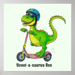 Cool Green Dinosaur Poster