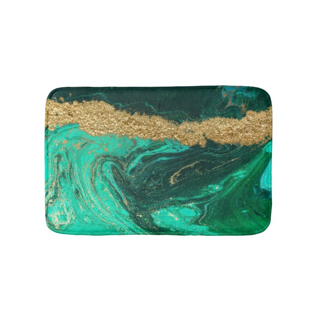 Cool Green Gold Marmor, Granit, Stentextur Badrumsmatta (Framsidan)