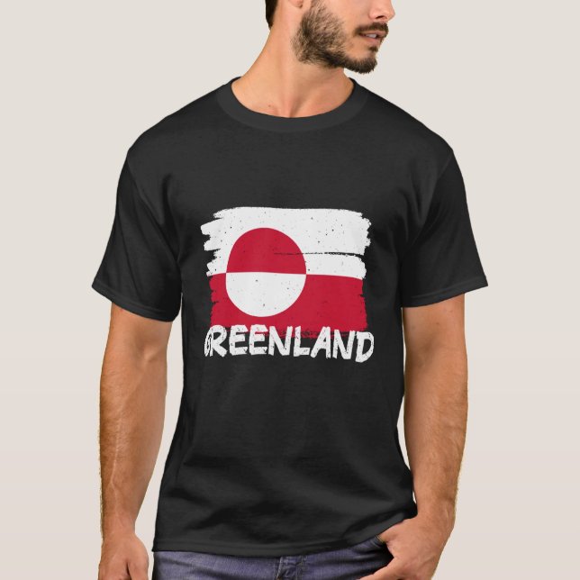 Cool Greenland Flag  1 T Shirt (Framsida)