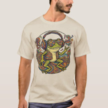 Cool Grodan som bär hörlurar Retro Grafisk Estetik