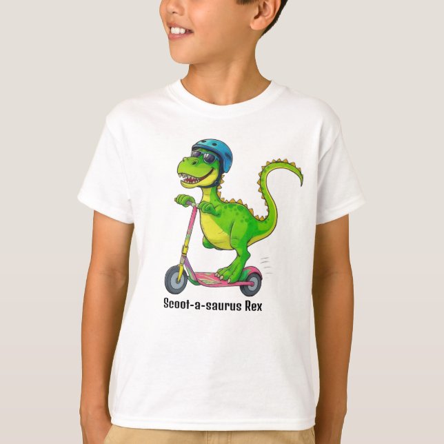 Cool Grön Dinosaurie T Shirt (Framsida)