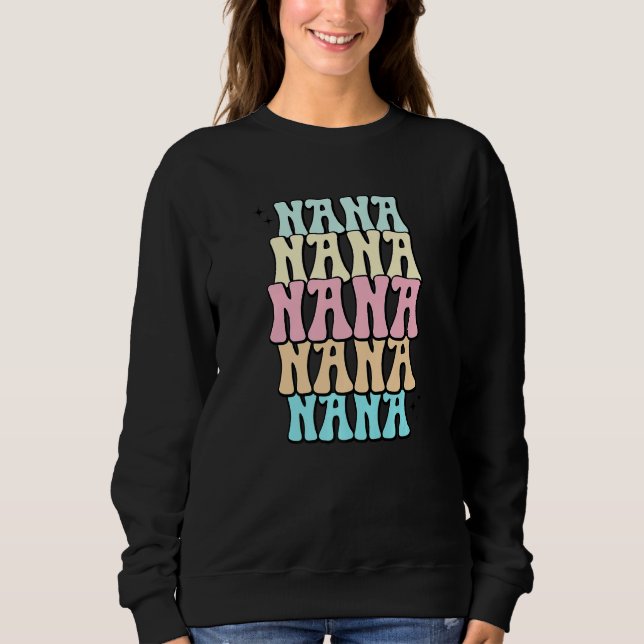 Cool Groovy Nana Grandma Baby Shower Reveal Bubble T Shirt (Framsida)