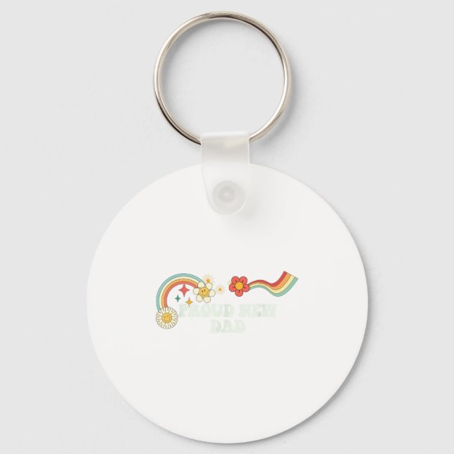 Cool Groovy Quote Proud New Dad Saying Art  Nyckelring (Framsida)