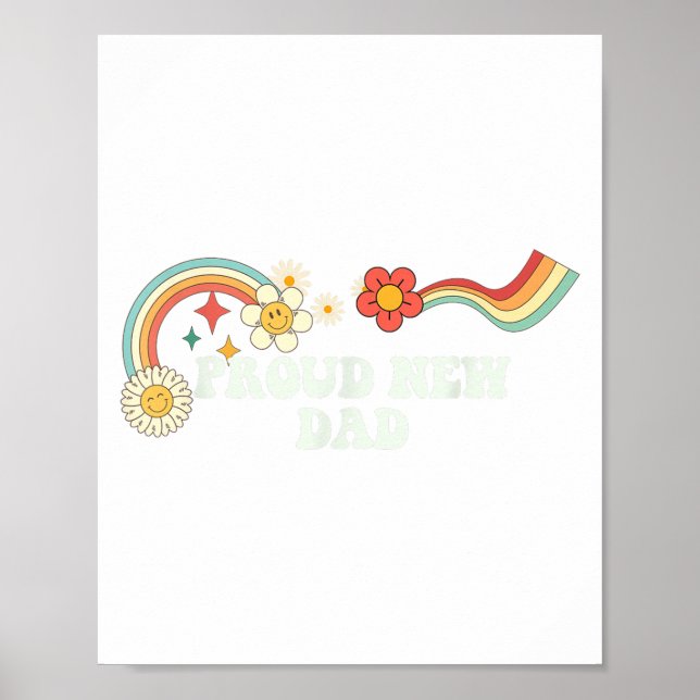 Cool Groovy Quote Proud New Dad Saying Art  Poster (Framsidan)