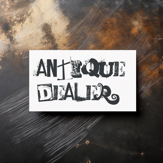 Cool Grunge-antikhandlare Visitkort (Cool Grunge Antique Dealer Business Card)