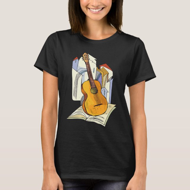 Cool Guitar Musical Instruments Guitarist Music T Shirt (Framsida)