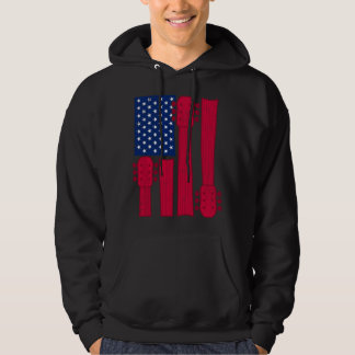 Cool Guitar Player Guitarist I US American Flag Gu Hoodie