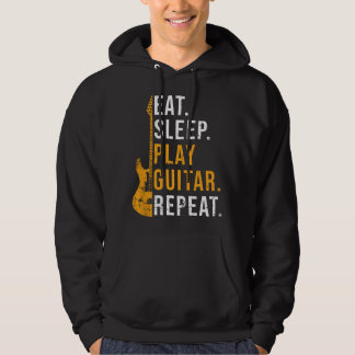 Cool Guitar Silhouette Paintbrush Art Icons Slogan Hoodie