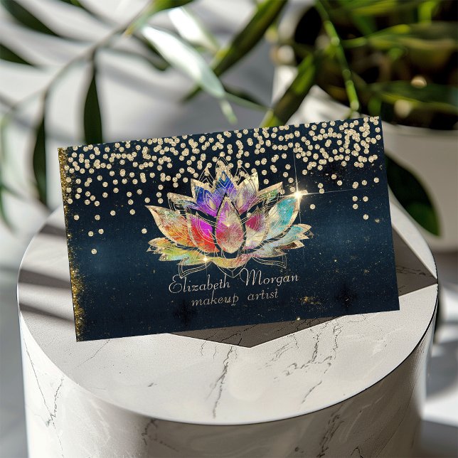 Cool Guld Diamanter Lotus Mörk Visitkort (Skapare uppladdad)