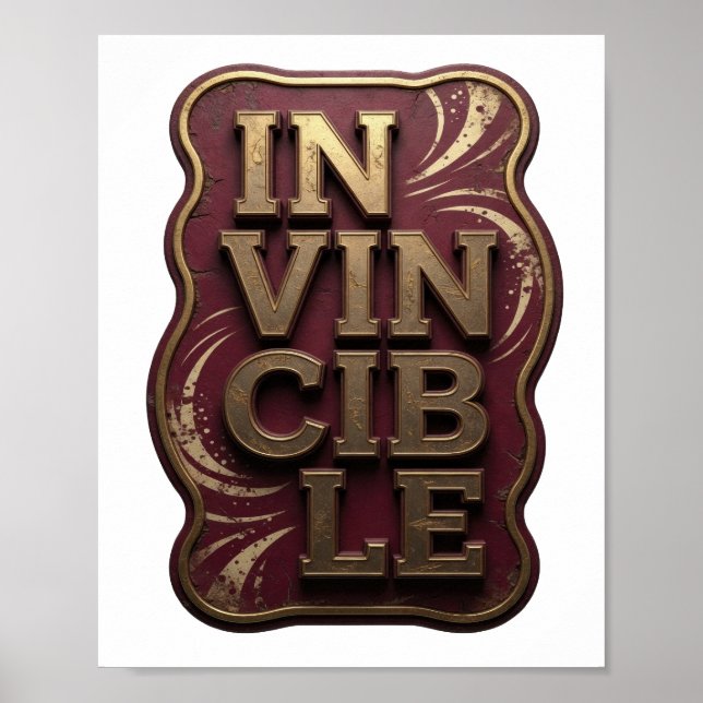 Cool guld i OSYNLIG anpassad design Poster (Framsidan)
