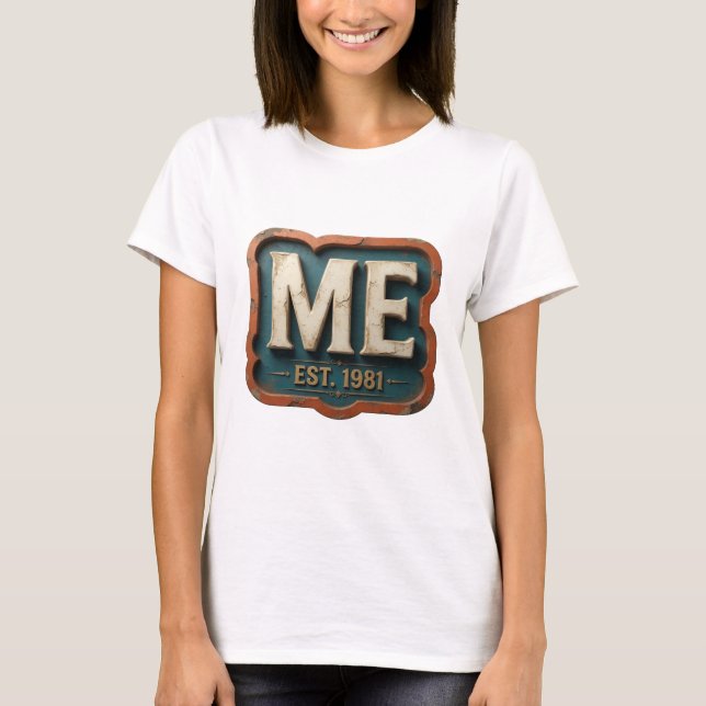 Cool Guld ME EST 1981 Anpassad Design T Shirt (Framsida)
