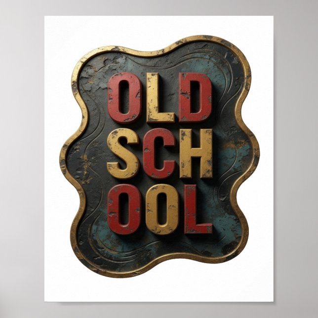 Cool Guld OLD SCHOOL Tryck (Framsidan)