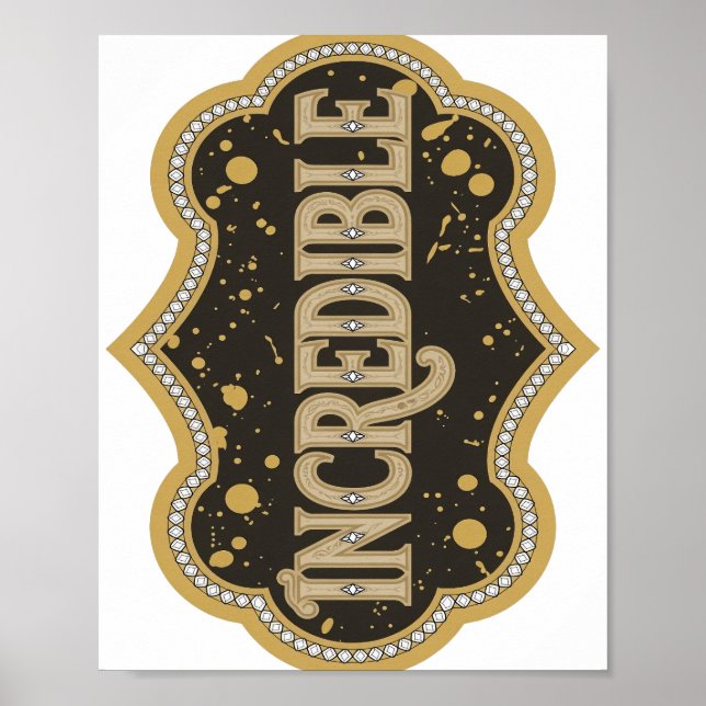 Cool Guld OTROLIG Grafisk Design Poster (Framsidan)