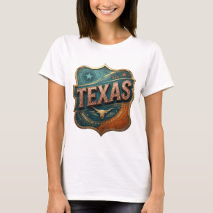 Cool Guld TEXAS 3D Text Konst T Shirt