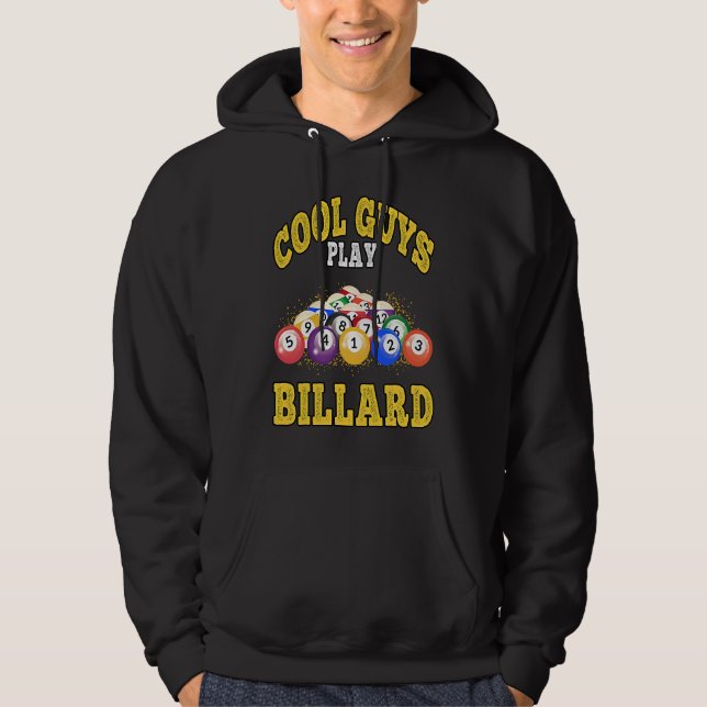 Cool Guys Play Billard Pool Billiard Players Hoodie (Framsida)