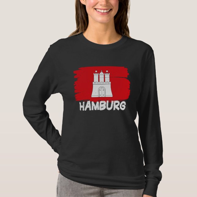 Cool Hamburg Flag T Shirt (Framsida)